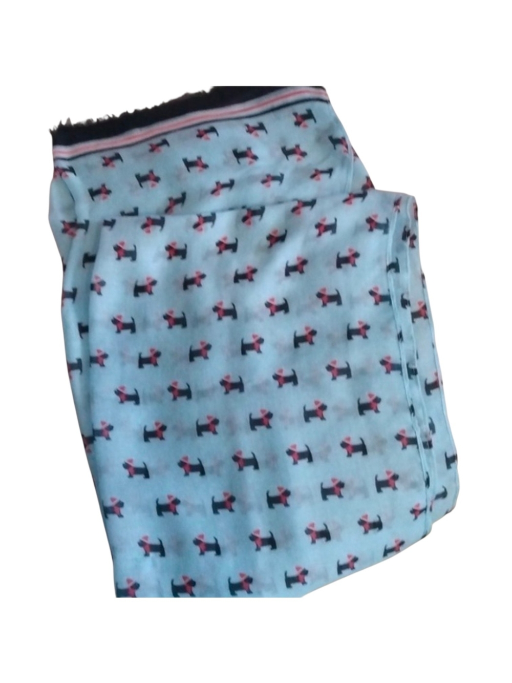 NWT Christopher & Banks Light Blue Scarf with Terrier Dog Print